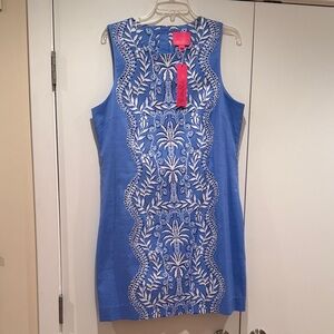 Lilly Pulitzer “Have it both rays” Abaco Blue and White Sleeveless Shift NWT